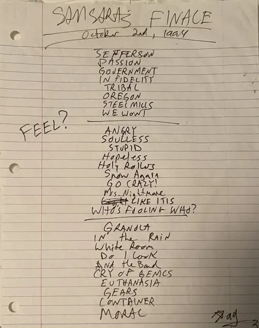 Samsara Finale Setlist